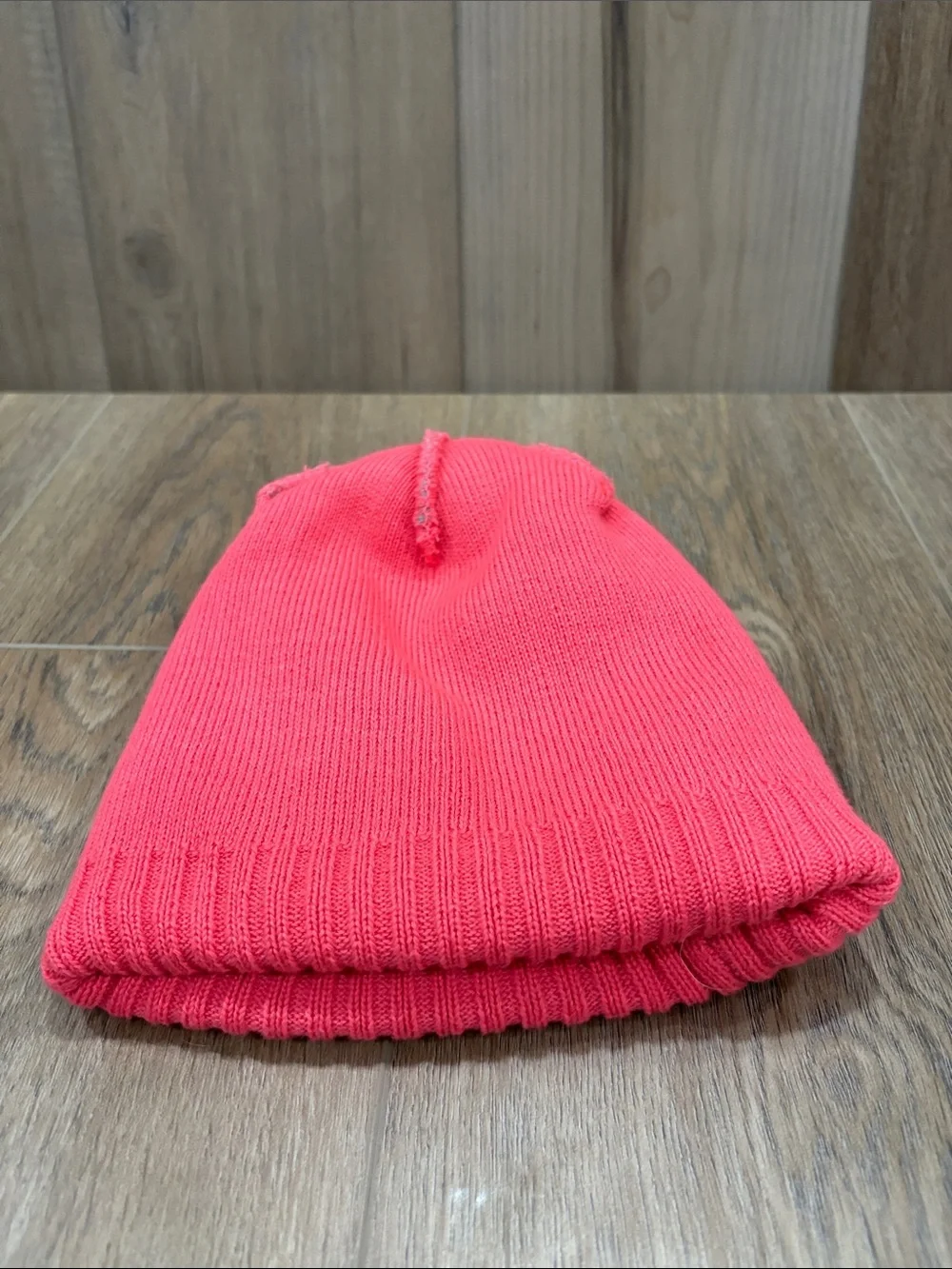 Patagonia Kids Coral Pink Gray Navy Pom-Pom Winter Beanie